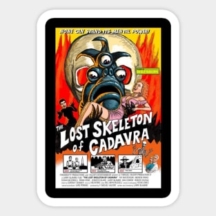 Mock Classic Sci-Fi Poster - Lost Skeleton of Cadavra Sticker